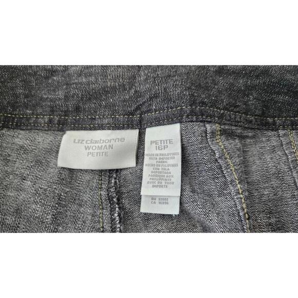 Liz Claiborne Women's Dark Gray/Black Denim Cropped Pants Size 16P - Picture 5 of 10